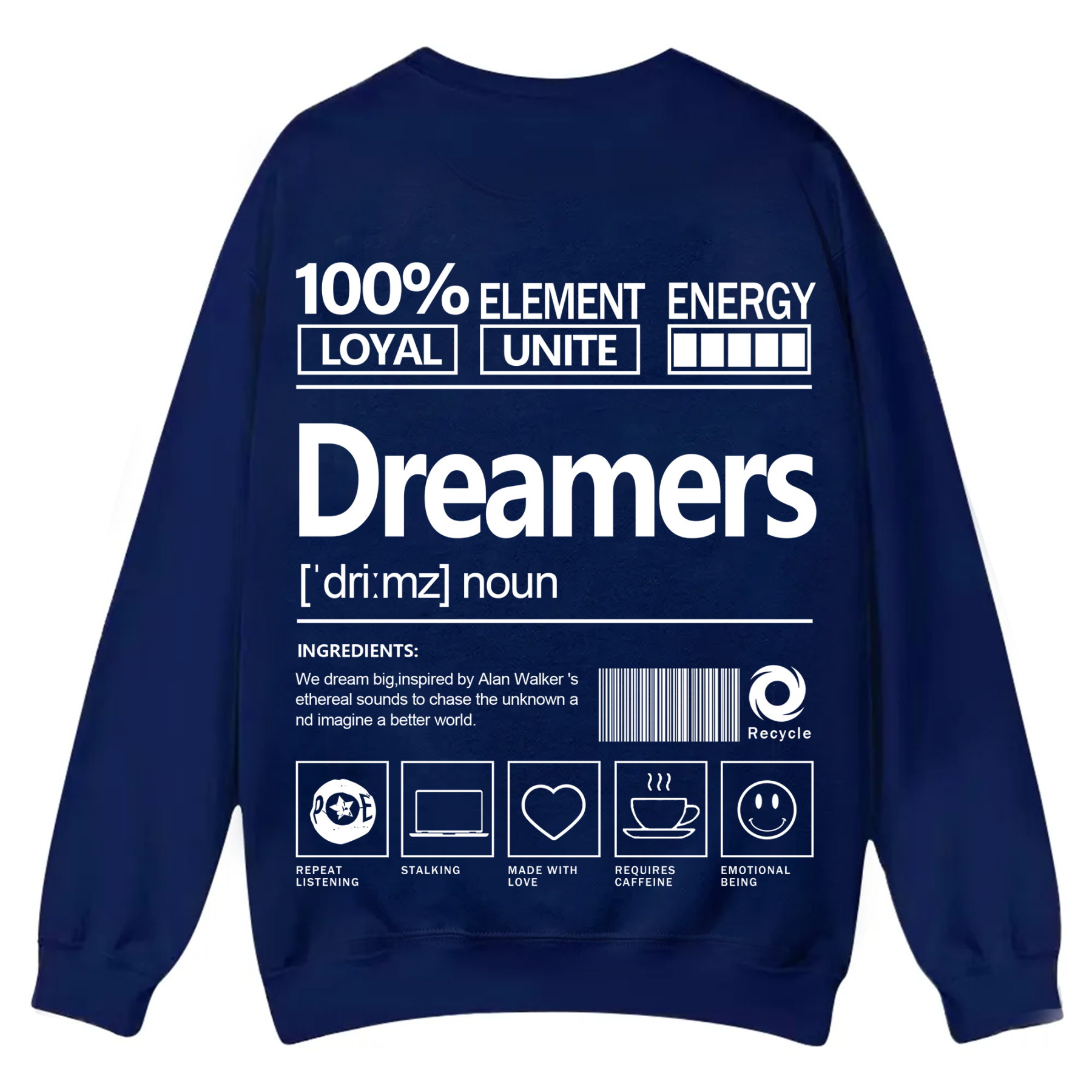 Dreamers Unisex Fit Casual Crewneck Sweatshirt