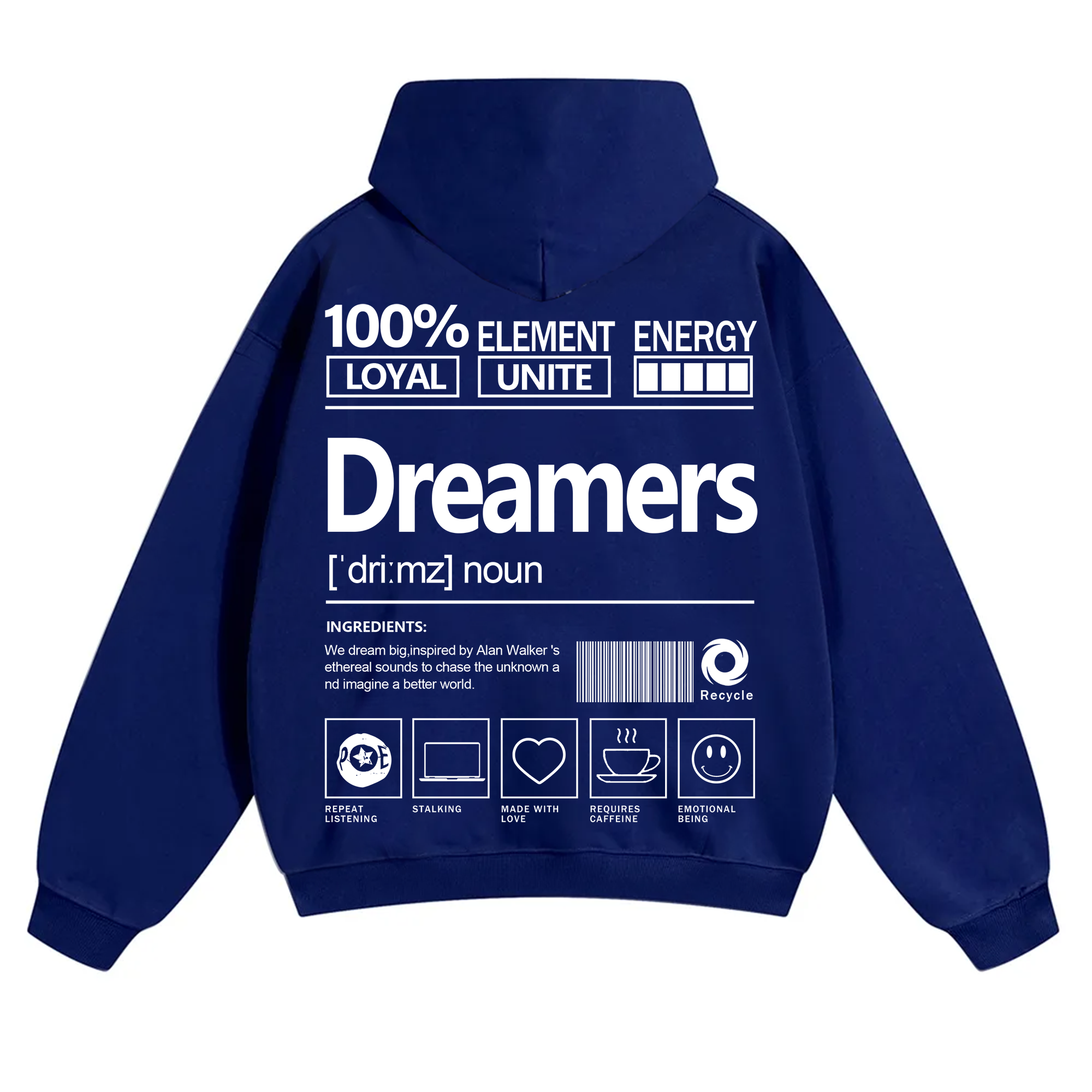 Dreamers Unisex Fit Solid Color Hoodie