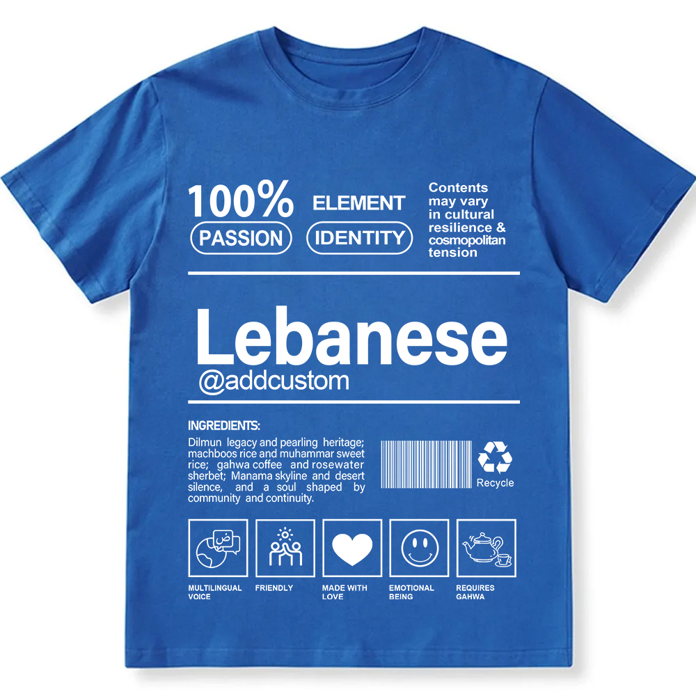Lebanese Addcustom Unisex Fit  Cotton T-Shirt wearishow
