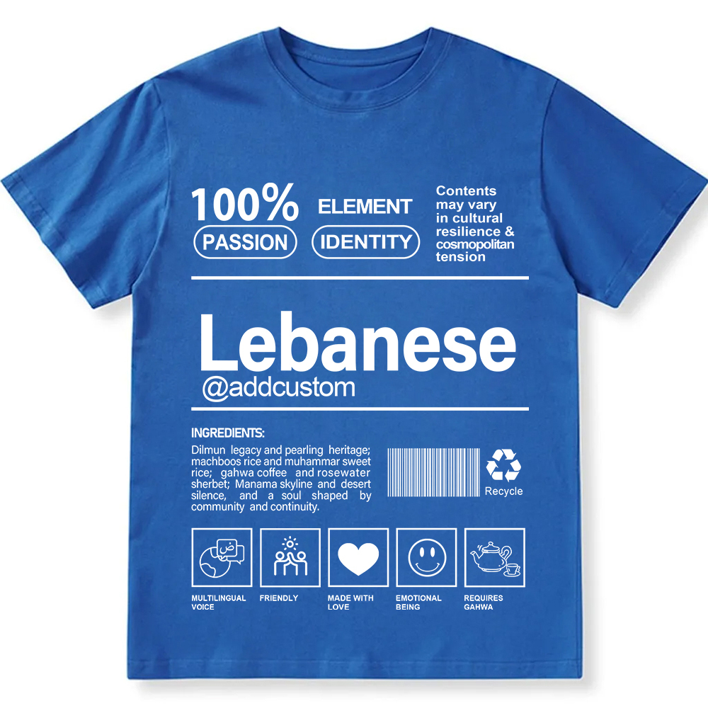 Lebanese Addcustom Unisex Fit  Cotton T-Shirt wearishow