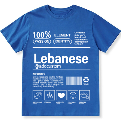 Lebanese Addcustom Unisex Fit  Cotton T-Shirt wearishow