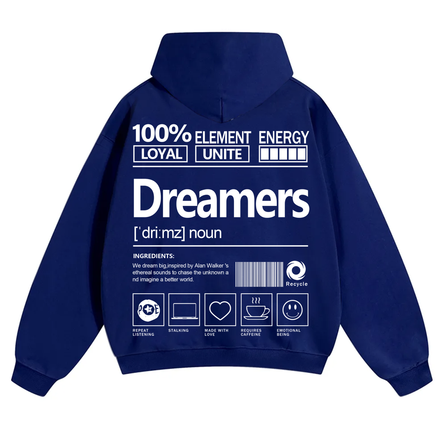Dreamers Unisex Fit Solid Color Hoodie
