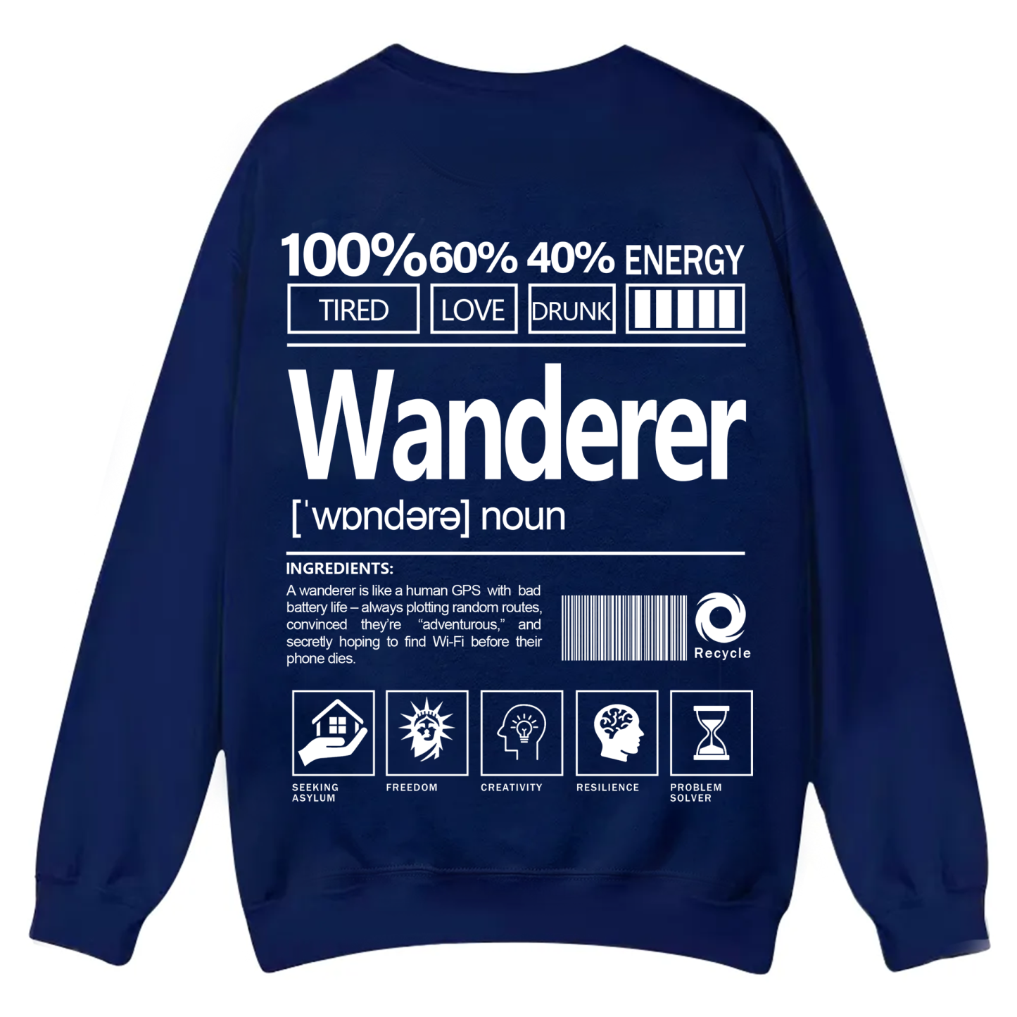 Wanderer Unisex Fit Casual Crewneck Sweatshirt