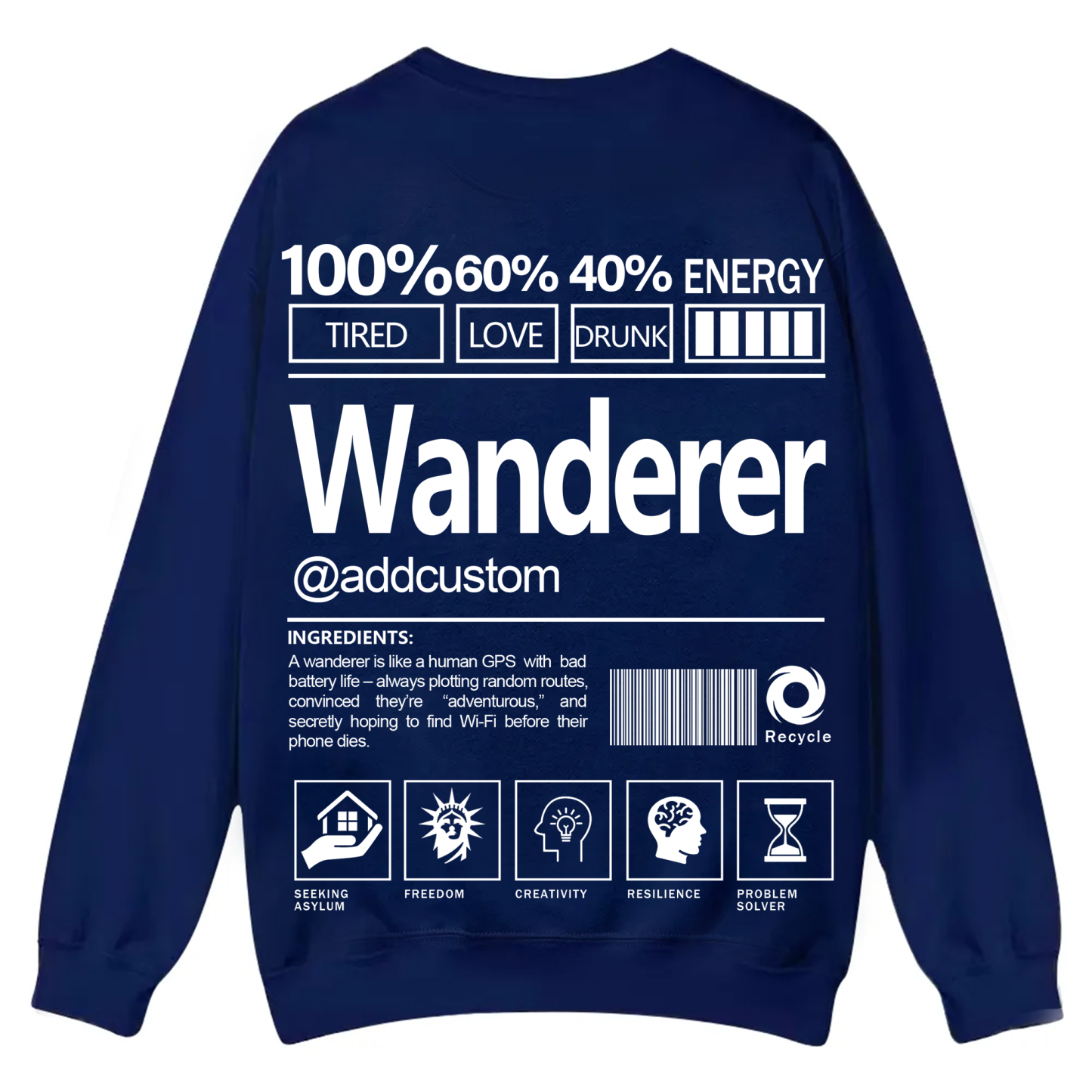 Wanderer Addcustom Unisex Fit Casual Crewneck Sweatshirt