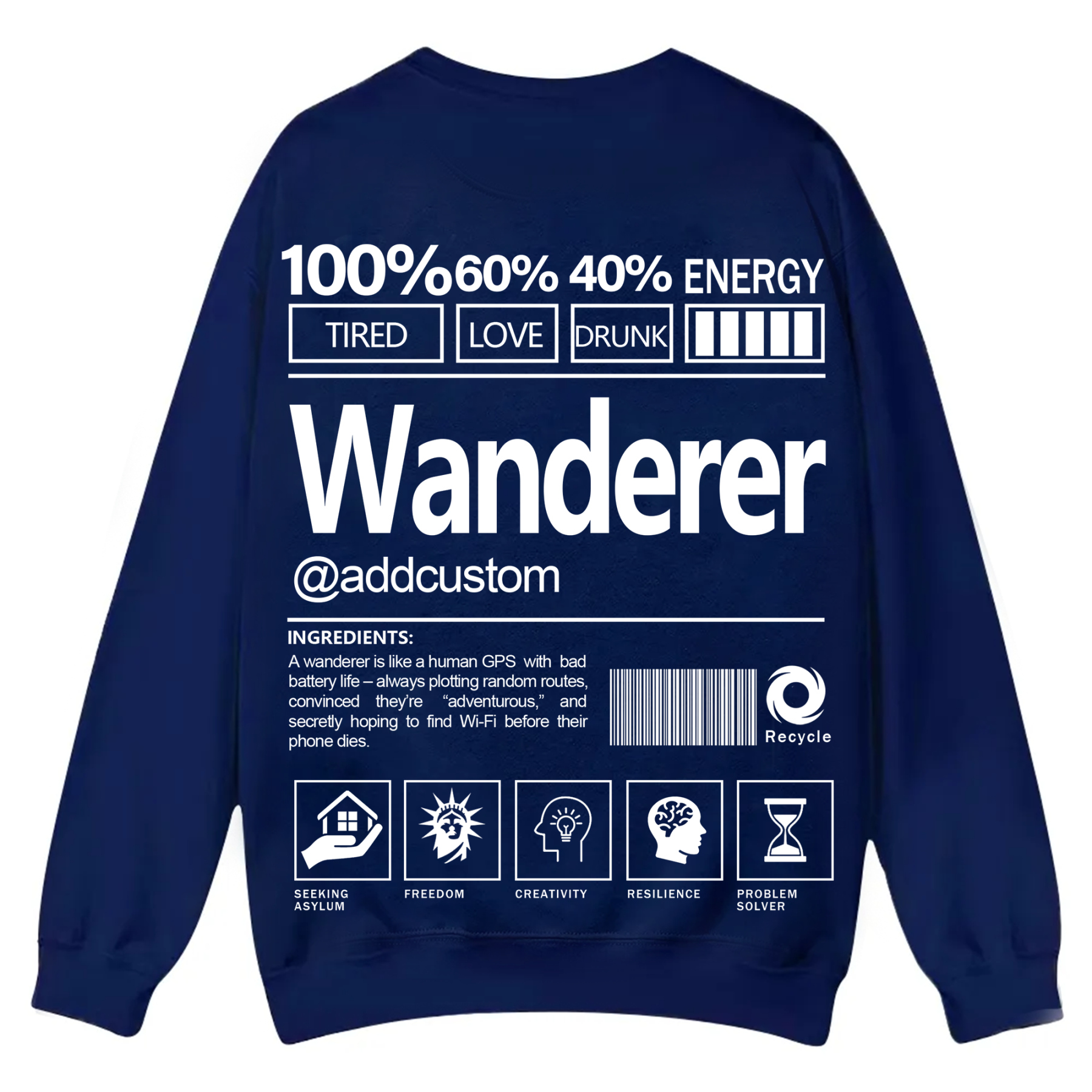 Wanderer Addcustom Unisex Fit Casual Crewneck Sweatshirt