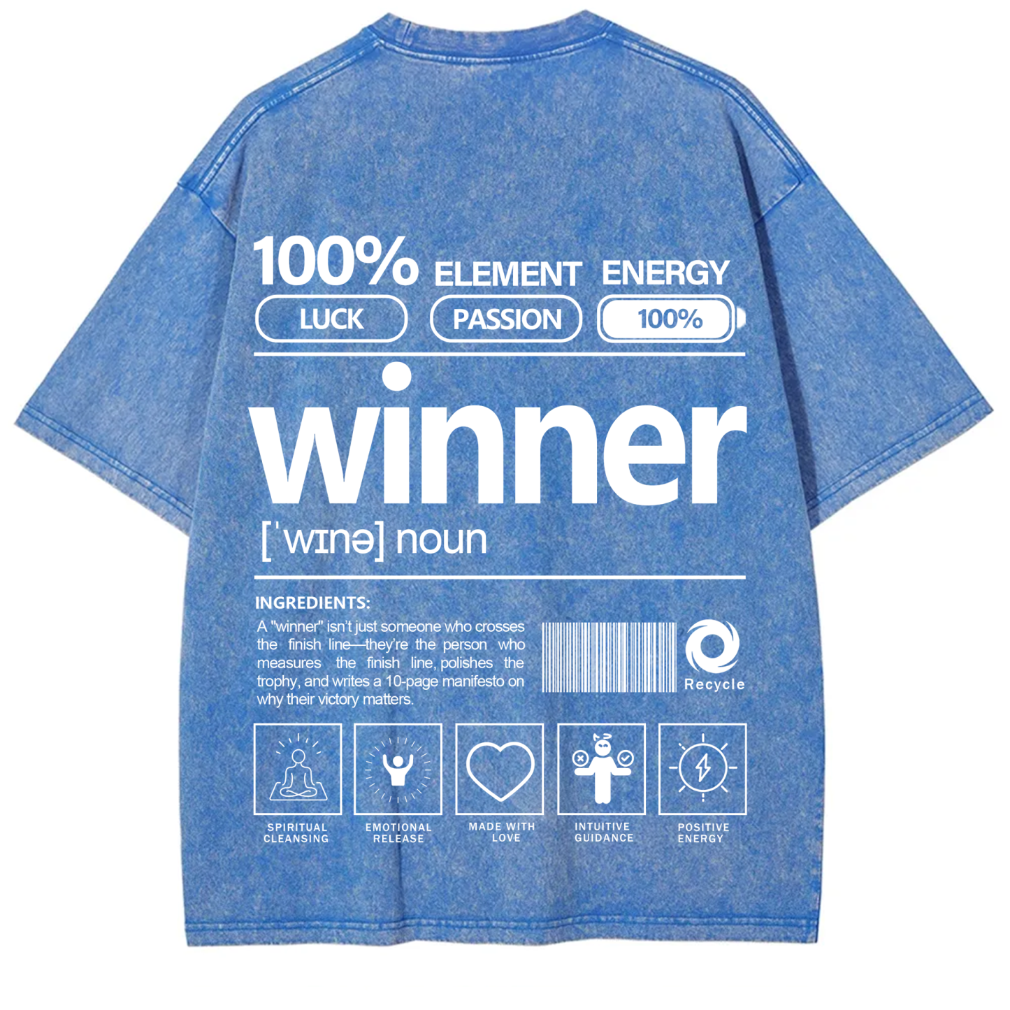 Winner Unisex Fit Washed T-Shirt