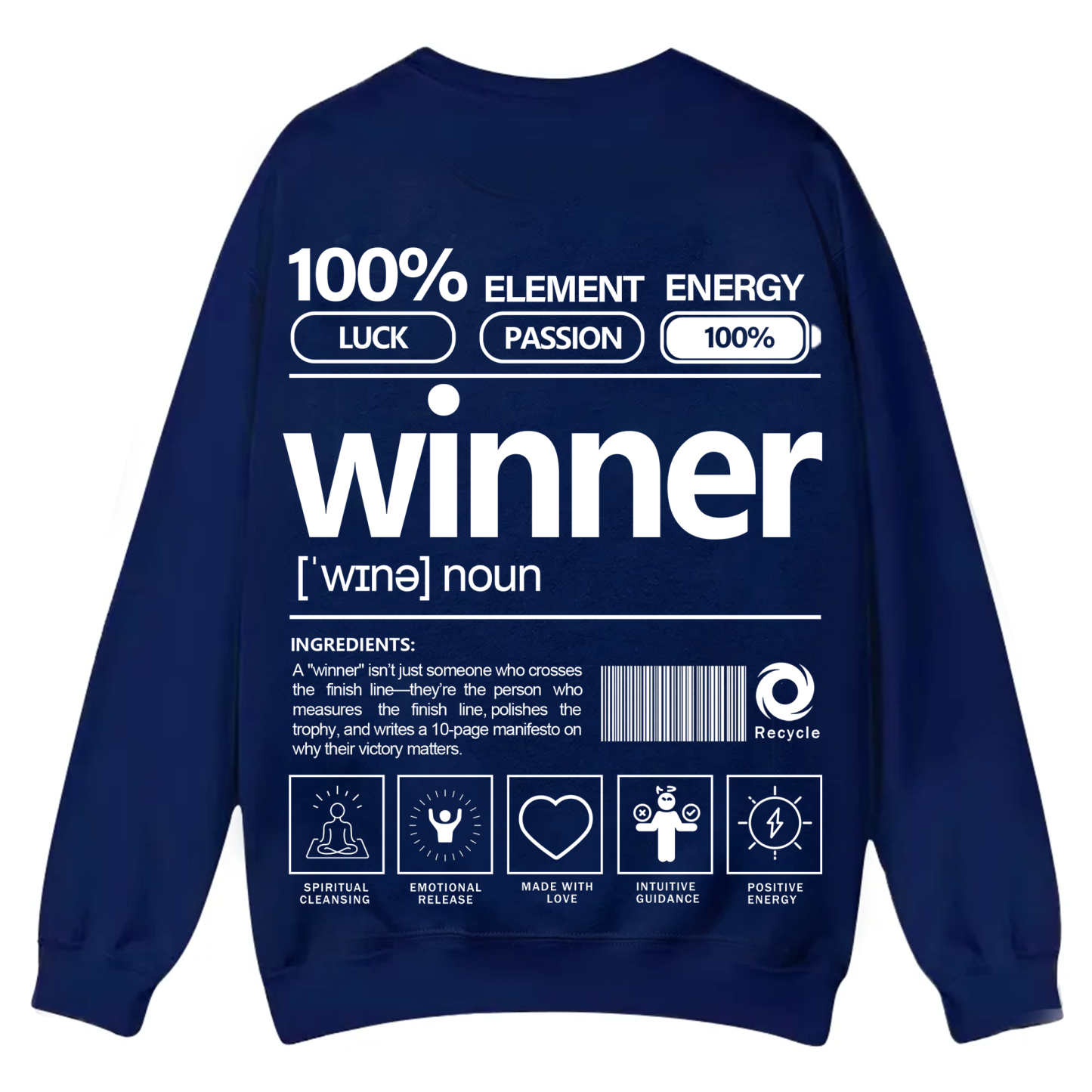 Winner Unisex Fit Casual Crewneck Sweatshirt