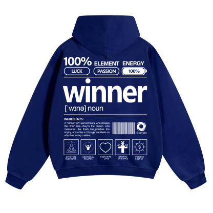 Winner Unisex Fit Solid Color Hoodie