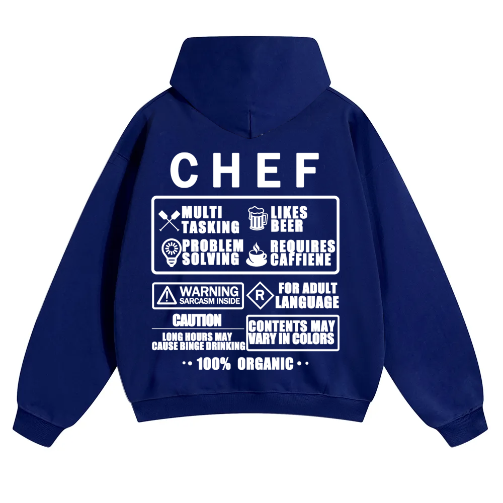 Chef Solid Color Hoodie Customscool
