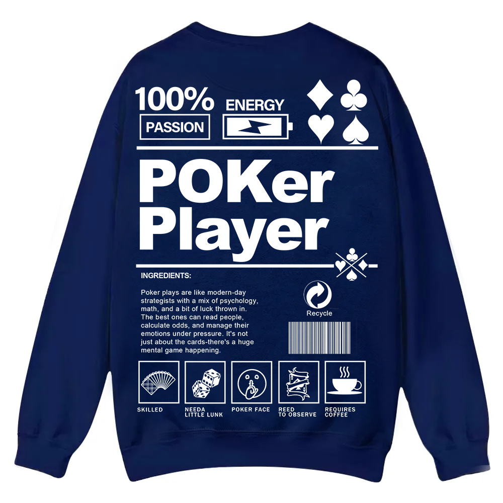 Poker Player Unisex Casual Crewneck Sweatshirt