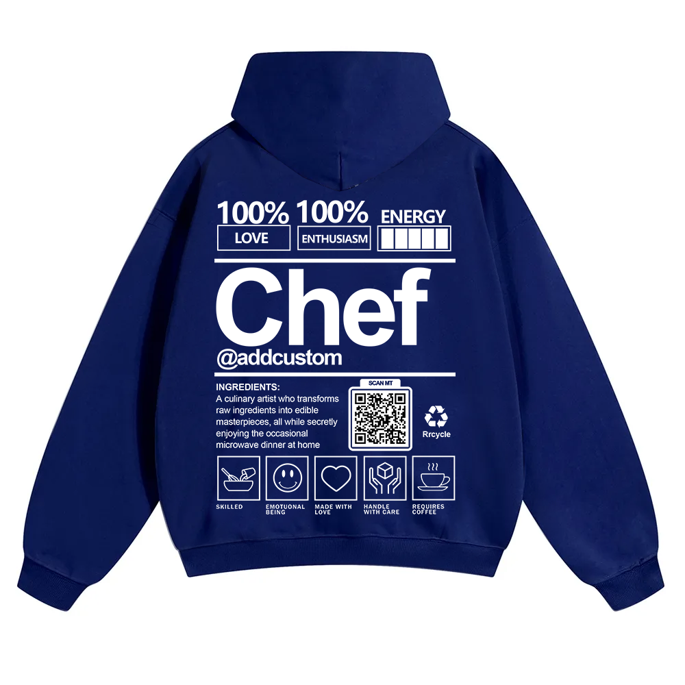 Chef Addcustom QR Code Solid Color Hoodie