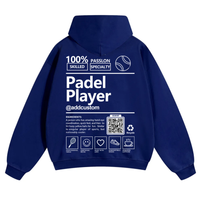 Padel player Addcustom QR Code Solid Color Hoodie wearishow