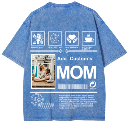 MOM Custom Unisex Fit Washed T-Shirt