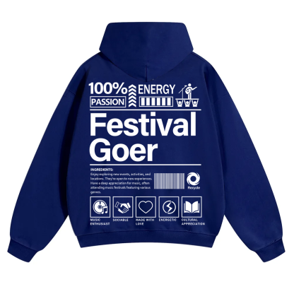 Festival Goer Solid Color Hoodie wearishow