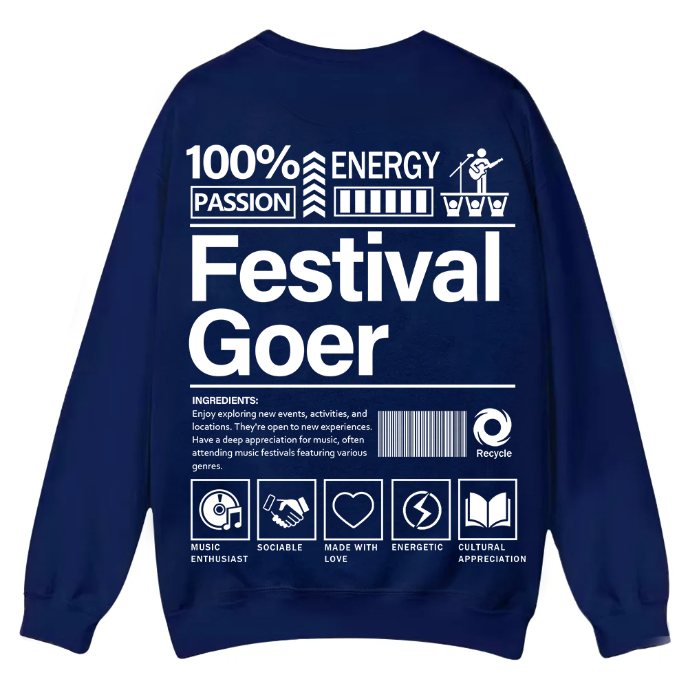 Festival Goer Casual Crewneck Sweatshirt wearishow