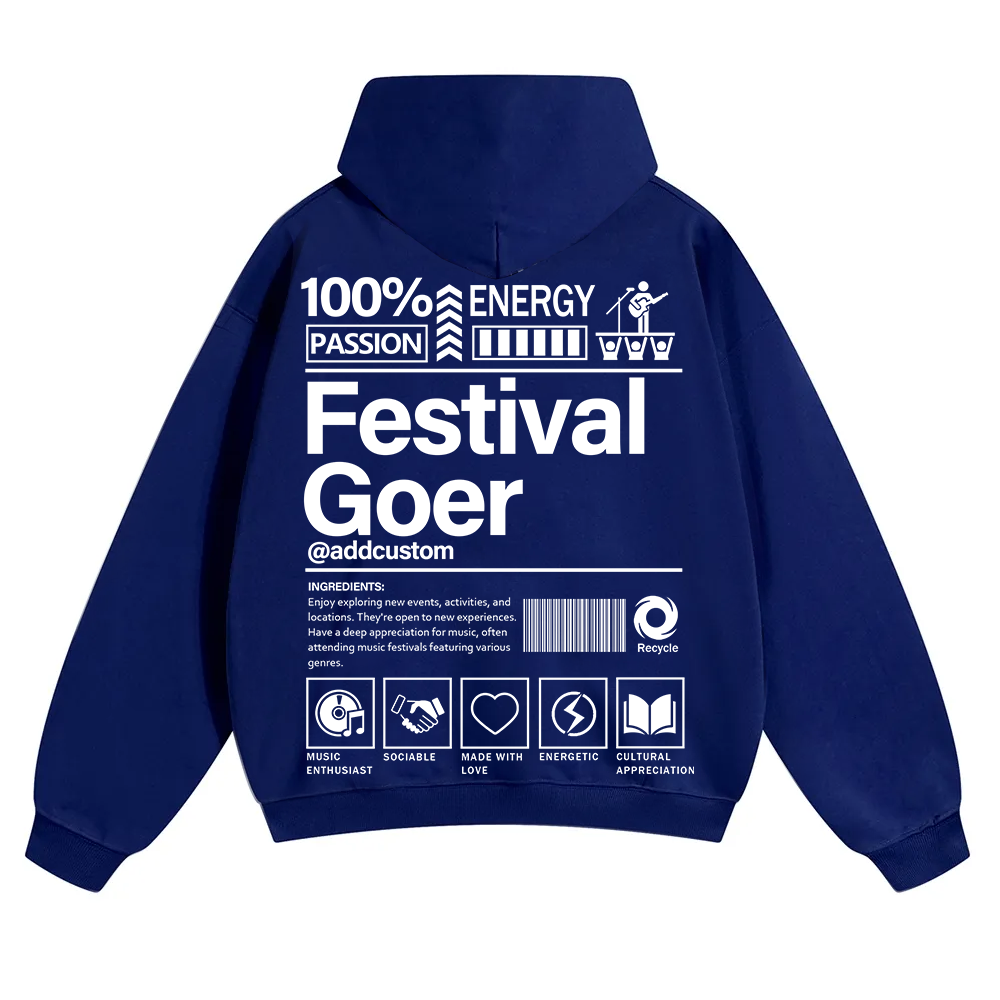 Festival Goer Custom Unisex Solid Color Hoodie wearishow
