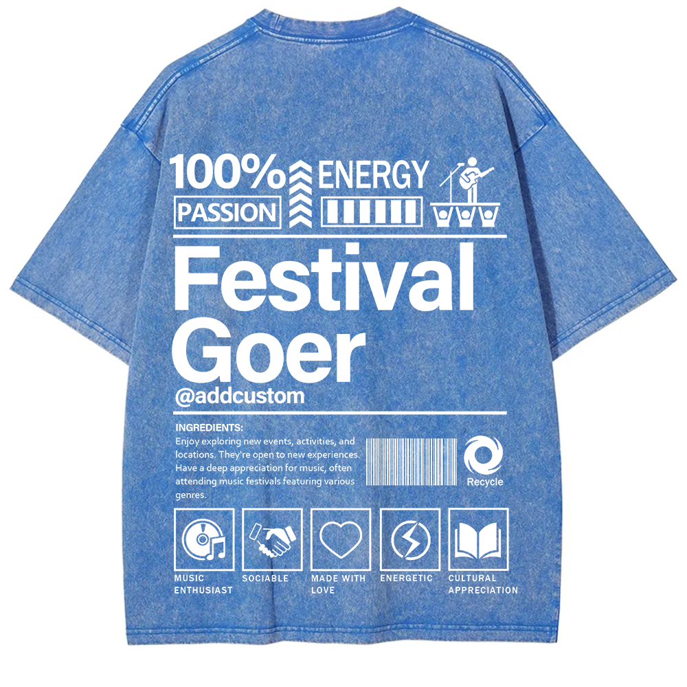 Festival Goer Custom Unisex Fit Washed T-Shirt