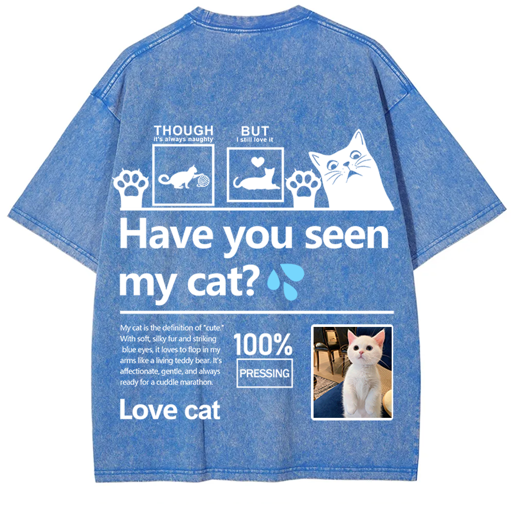 Cat Trick Customized Unisex Fit Washed T-Shirt