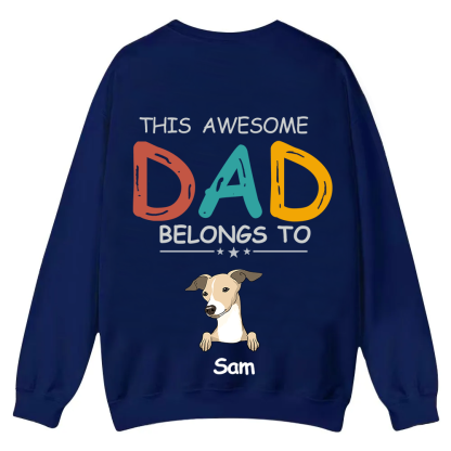This Awesome Mom/Dad Belongs To - Personalized Custom Unisex Casual Crewneck Sweatshirt