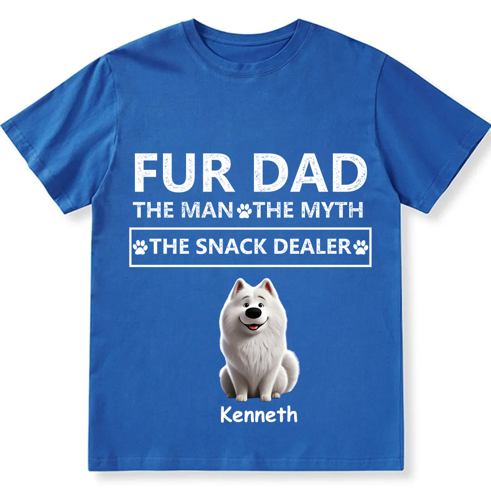 Fur Dad The Man The Myth The Snack Dealer  - Personalized Custom Unisex  Washed T-shirt