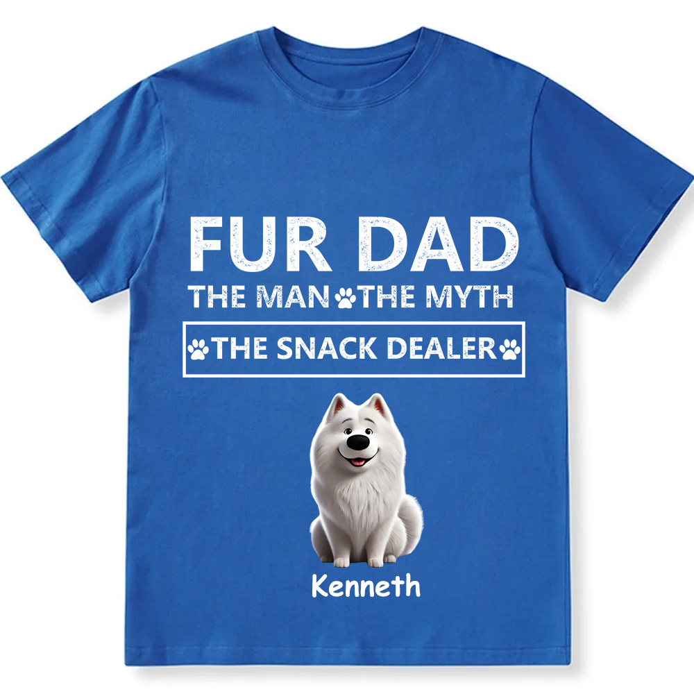 Fur Dad The Man The Myth The Snack Dealer  - Personalized Custom Unisex  Washed T-shirt