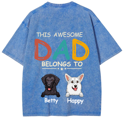This Awesome Mom/Dad Belongs To - Personalized Custom Unisex  T-shirt