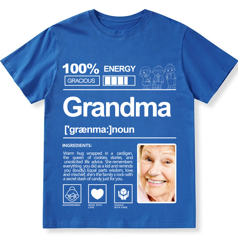 Addcustom  Photo Grandma Personalized Custom Unisex Fit T-Shirt wearishow