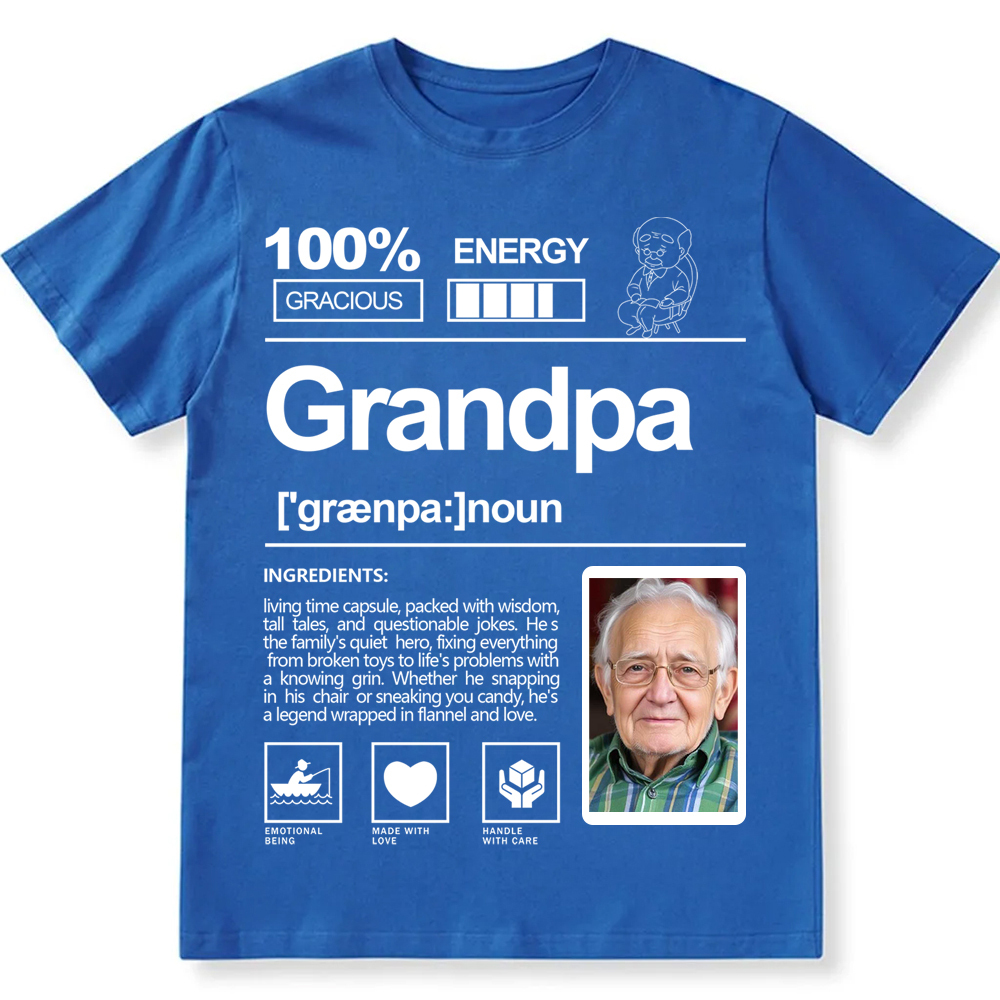 Addcustom  Photo Grandpa Personalized Custom Unisex Fit T-Shirt wearishow
