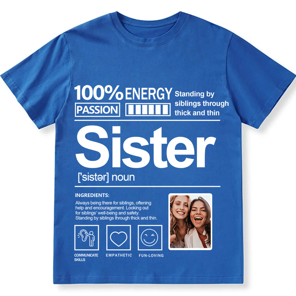 Addcustom  Photo Sister Personalized Custom Unisex Fit T-Shirt wearishow