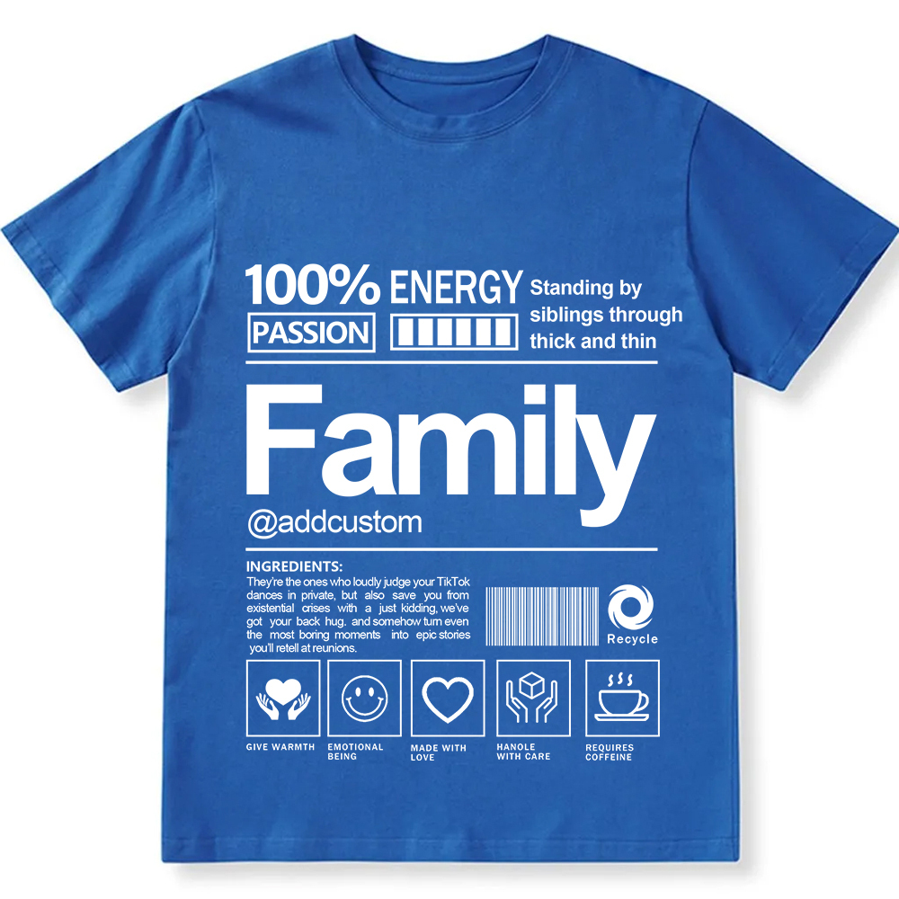 Addcustom Family Personalized Custom Unisex Fit T-Shirt wearishow