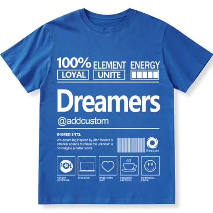Addcustom Dreamers Personalized Custom Unisex Fit Cotton T-Shirt wearishow