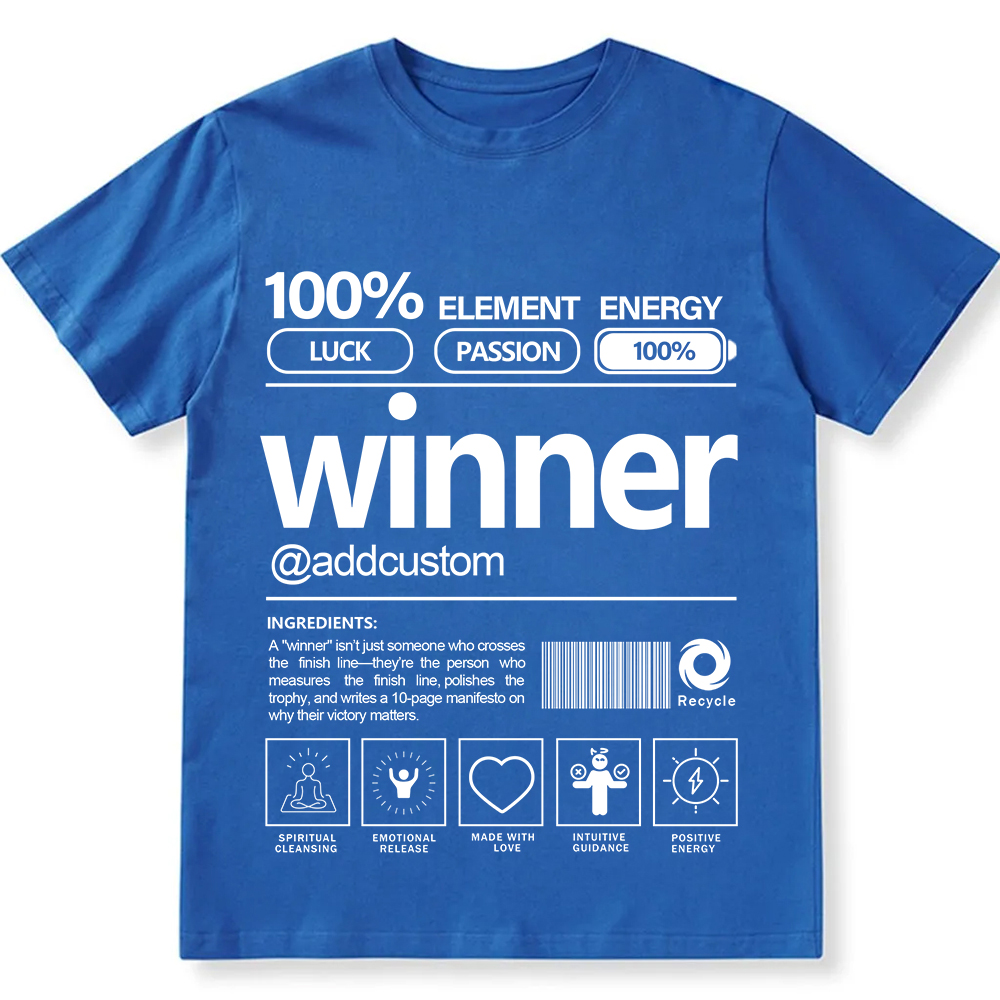 Addcustom Winner Personalized Custom Unisex Fit Cotton T-Shirt wearishow
