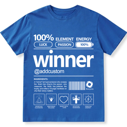 Addcustom Winner Personalized Custom Unisex Fit Cotton T-Shirt wearishow