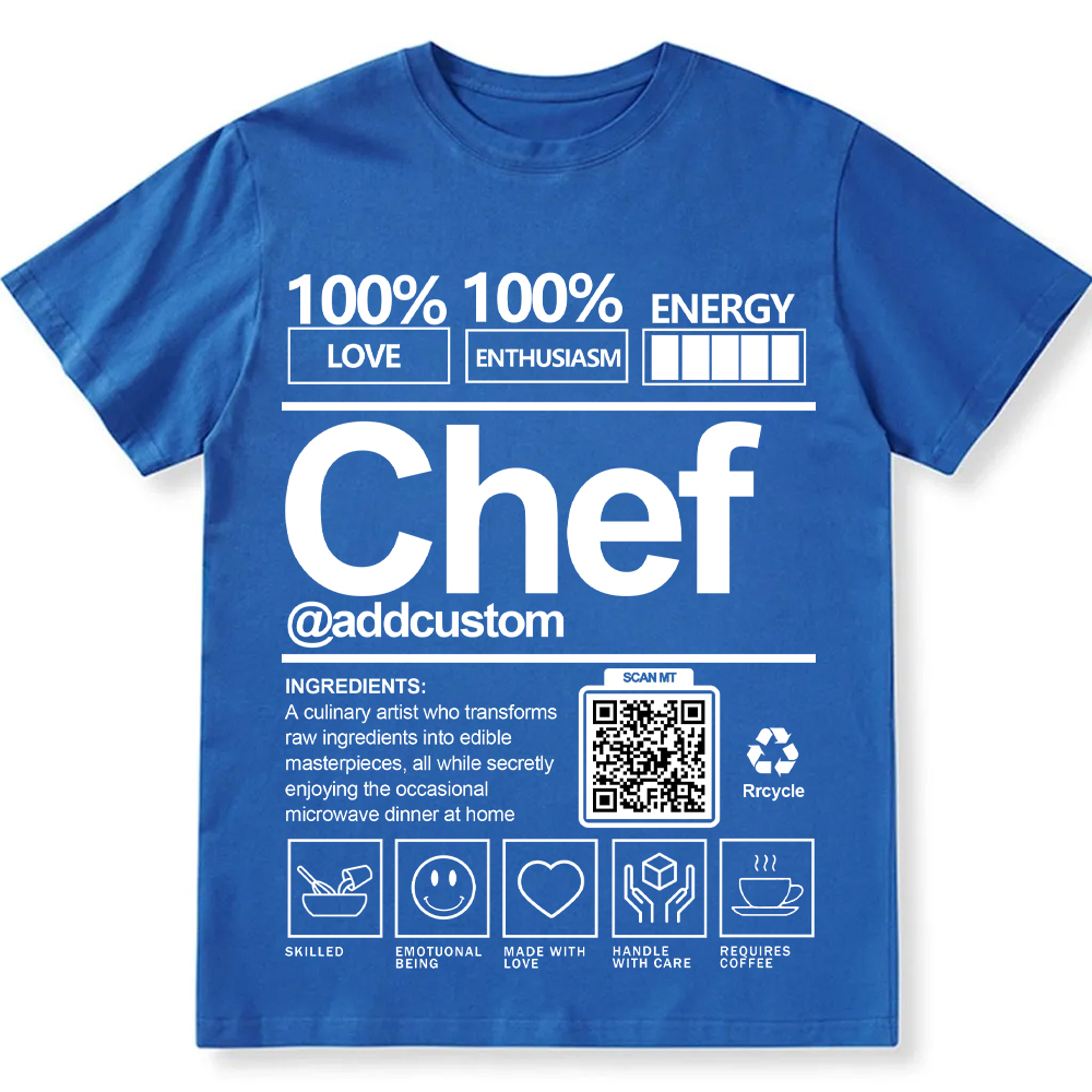Addcustom Chef QR Code Personalized Custom Unisex Fit Cotton T-Shirt wearishow