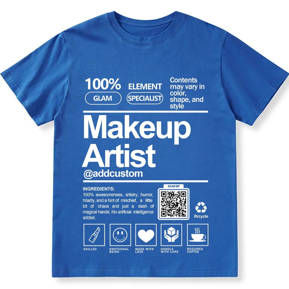 Makeup Artist  Addcustom QR Code Unisex Fit Cotton T-Shirt wearishow