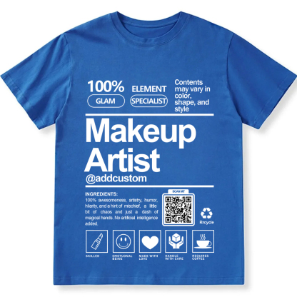 Makeup Artist  Addcustom QR Code Unisex Fit Cotton T-Shirt wearishow