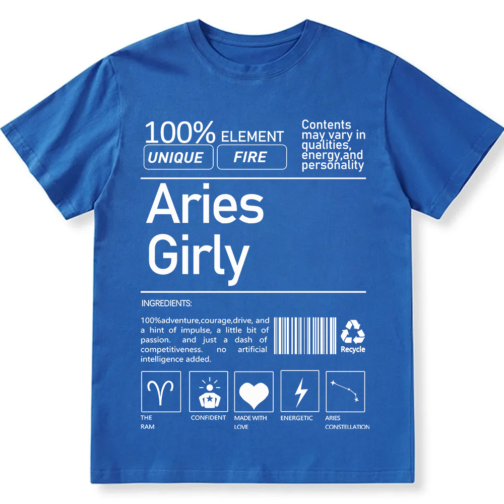 Aries Girly Unisex Fit Cotton T-Shirt wearishow