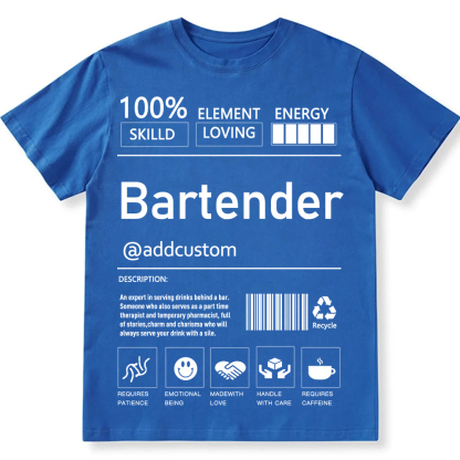 Bartender  Custom Unisex Fit Cotton T-Shirt wearishow