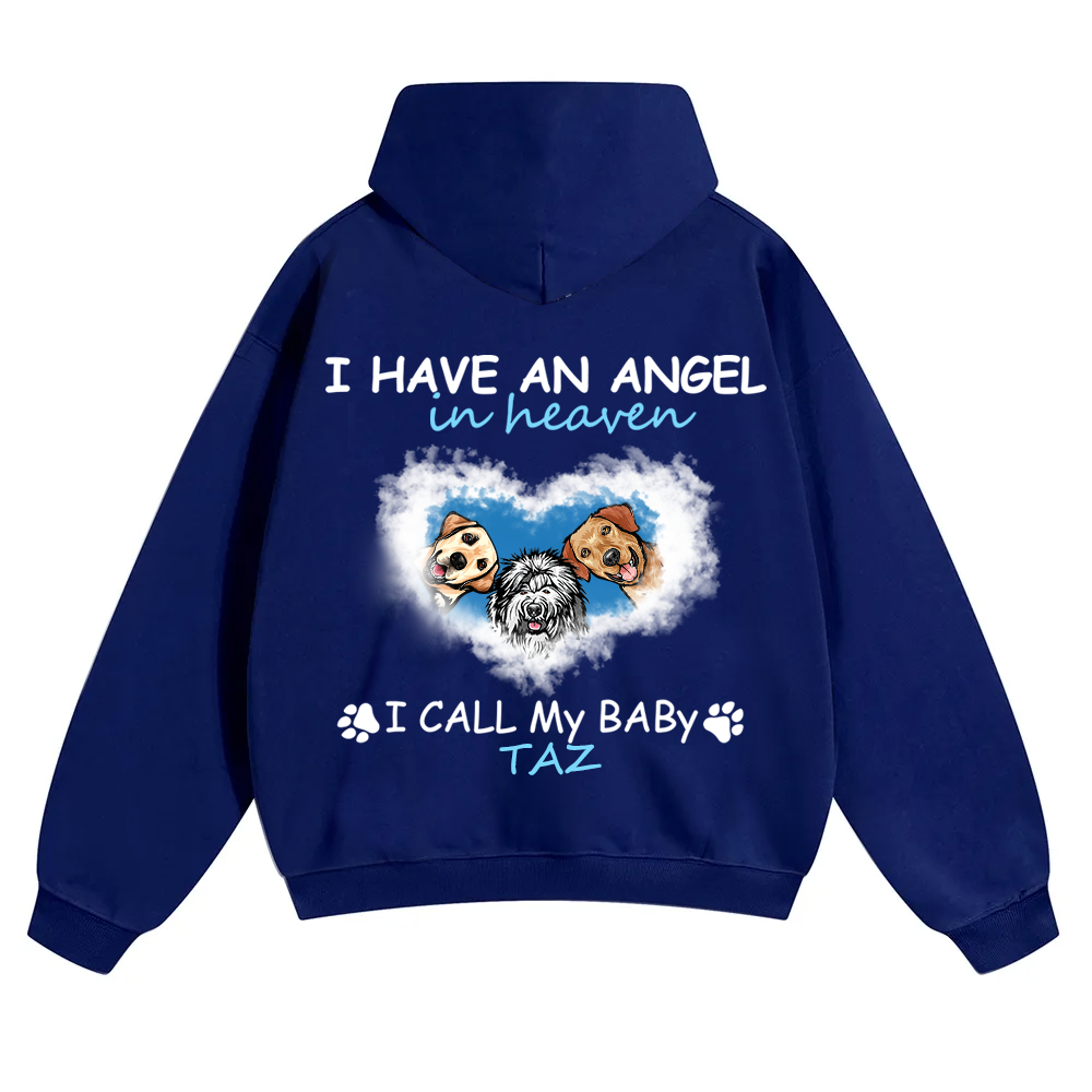 Have An Angel In Heaven - Personalized Custom Unisex Soild Color Hoodie