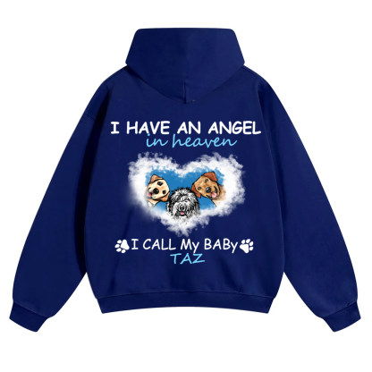 Have An Angel In Heaven - Personalized Custom Unisex Soild Color Hoodie