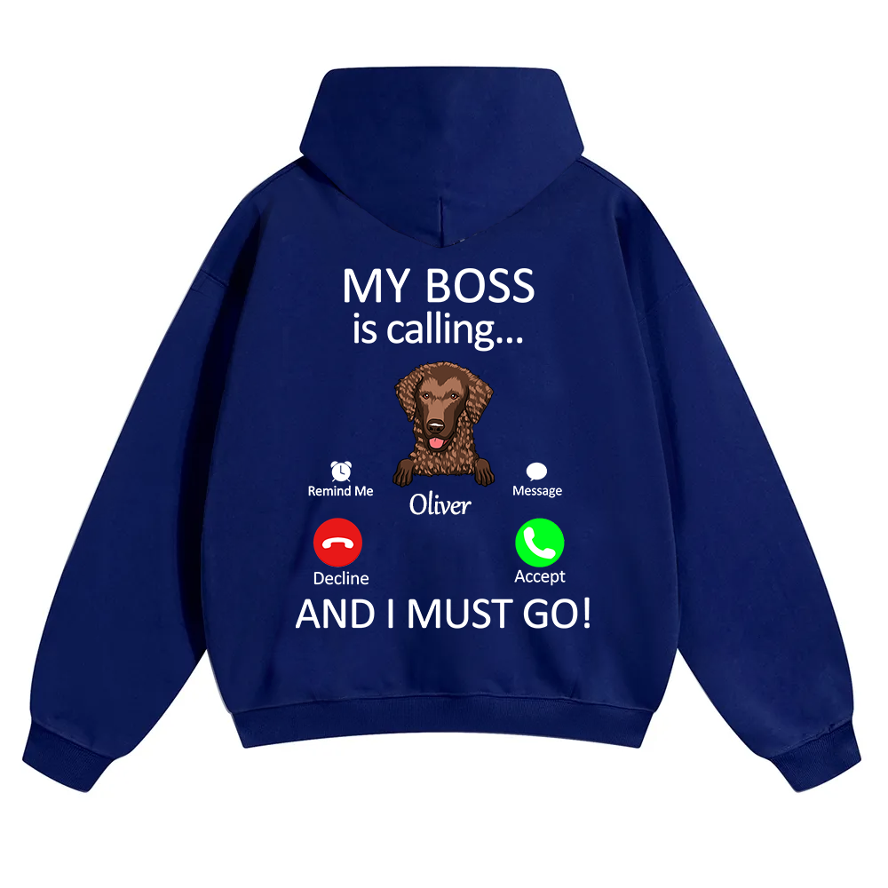 Dog Boss Calling - Personalized Custom Unisex Soild Color Hoodies wearishow