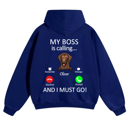 Dog Boss Calling - Personalized Custom Unisex Soild Color Hoodies wearishow