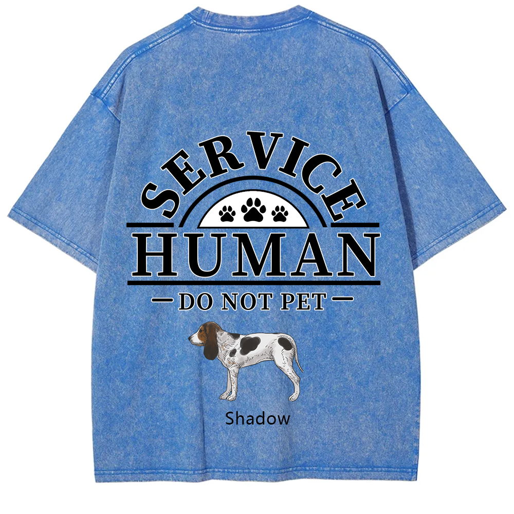 Service Human, Do Not Pet 2 - Personalized Custom Unisex Fit Washed T-Shirt wearishow