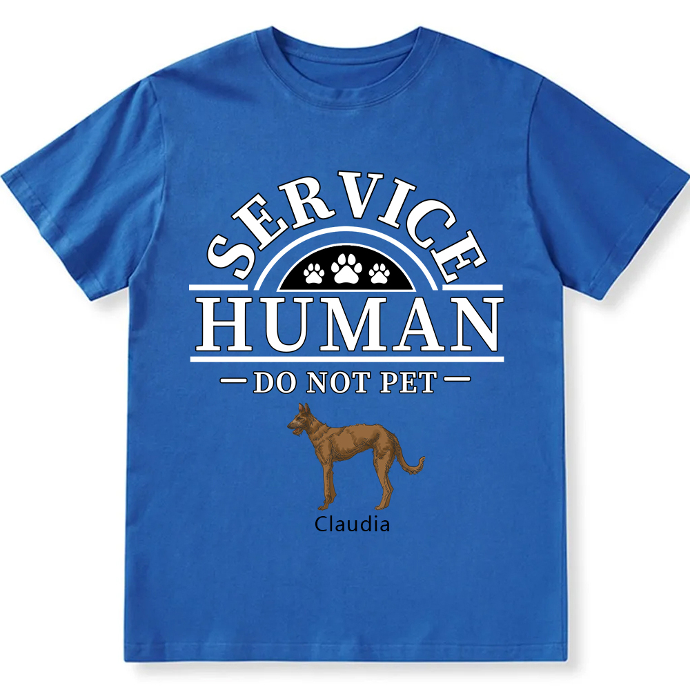 Service Human, Do Not Pet 2 - Personalized Custom Unisex Fit Cotton T-Shirt wearishow