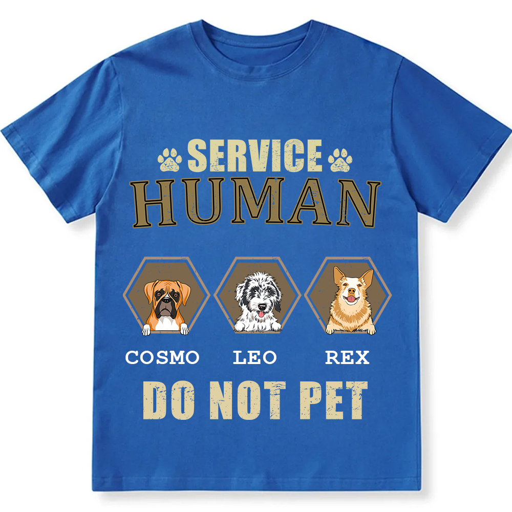 Service Human, Do Not Pet 4 - Personalized Custom Unisex Fit Cotton T-Shirt wearishow