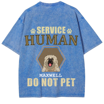 Service Human, Do Not Pet 4 - Personalized Custom Unisex Fit Washed T-Shirt wearishow