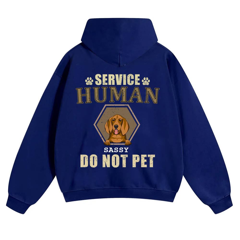 Service Human, Do Not Pet 4 - Personalized Custom Unisex Soild Color Hoodies wearishow