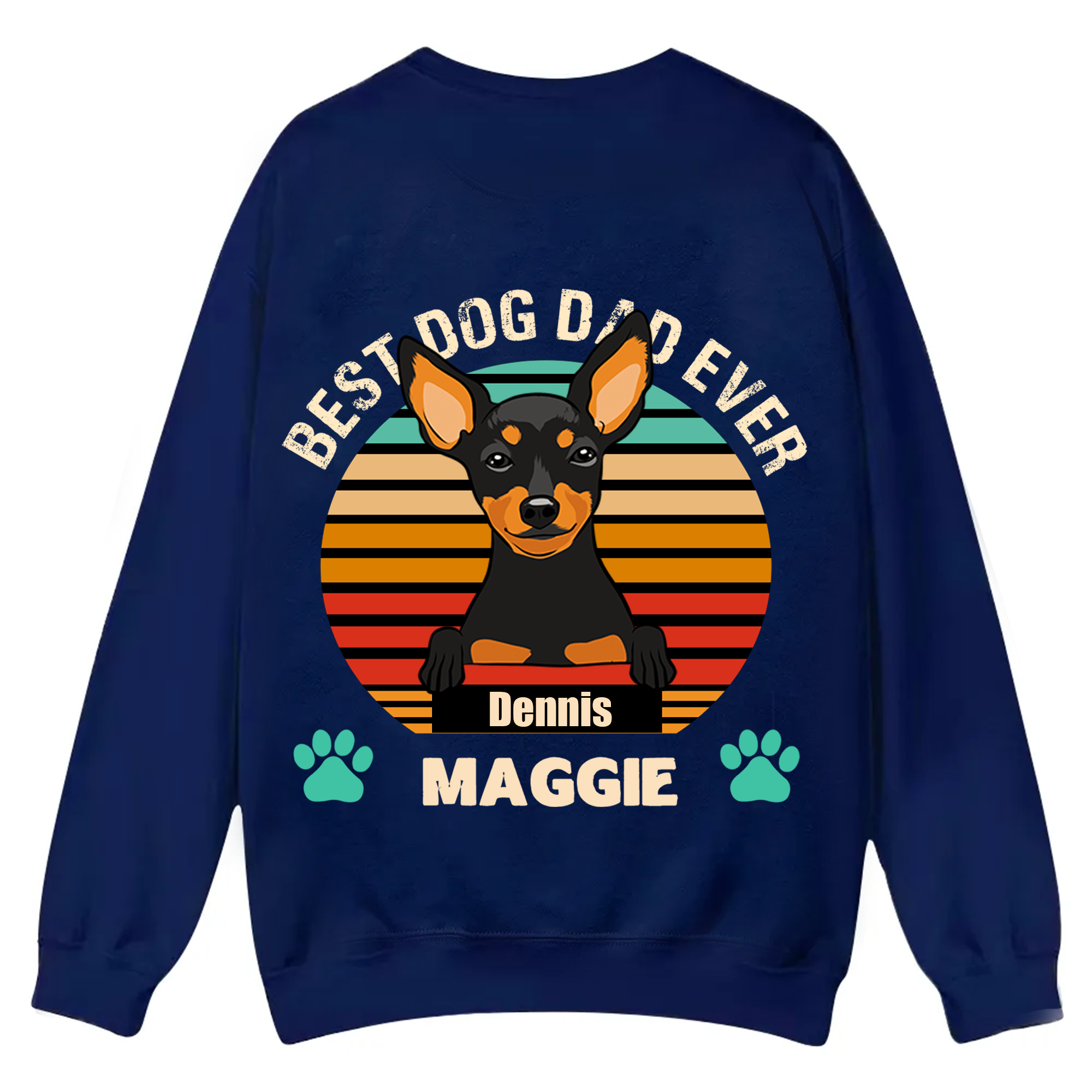 Best Dog Mom and Dad Ever - Personalized Custom Unisex Casual Crewneck Sweatshirt