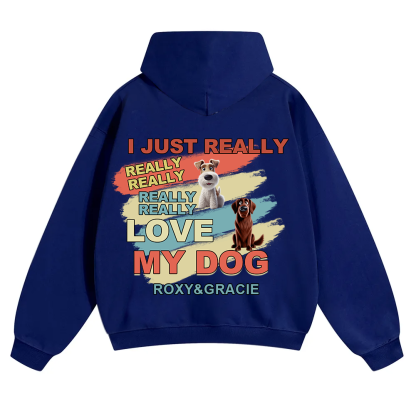 I Just Really Love My Dogs - Personalized Custom Unisex Soild Color Hoodies wearishow