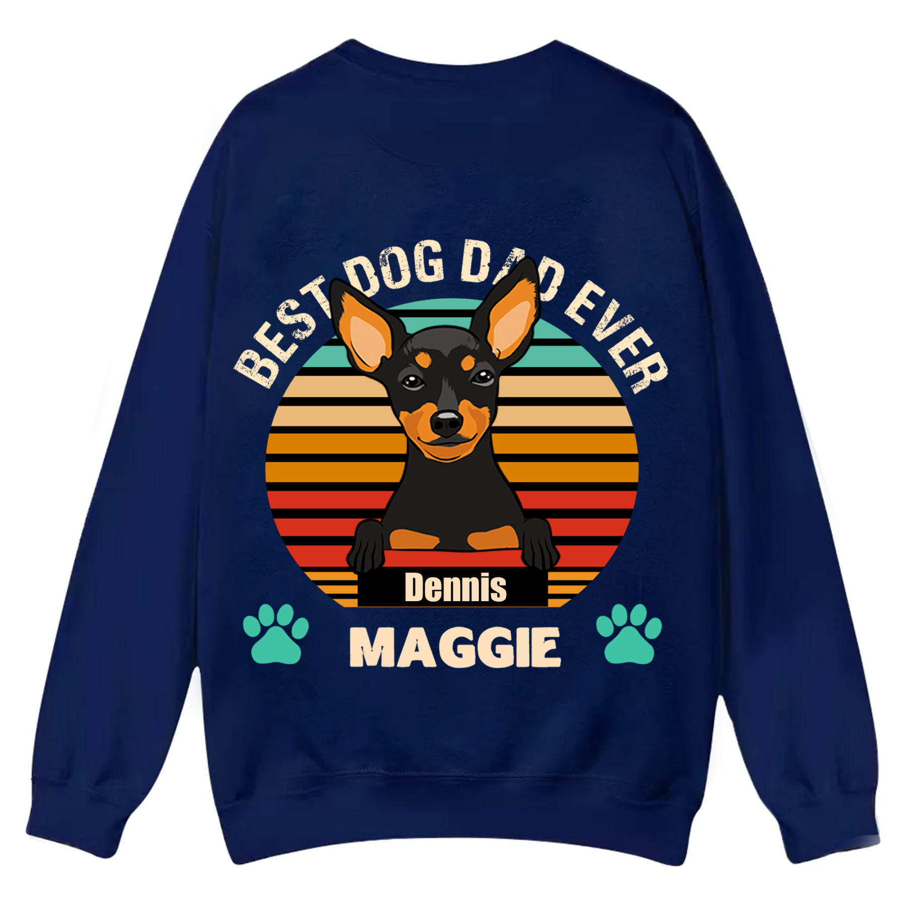 Best Dog Mom and Dad Ever - Personalized Custom Unisex Casual Crewneck Sweatshirt